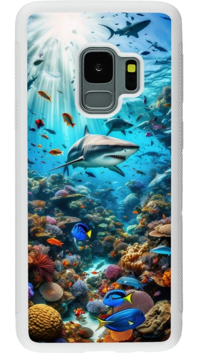 Samsung Galaxy S9 Case Hülle - Silikon weiss Bora Bora Meer und Wunder