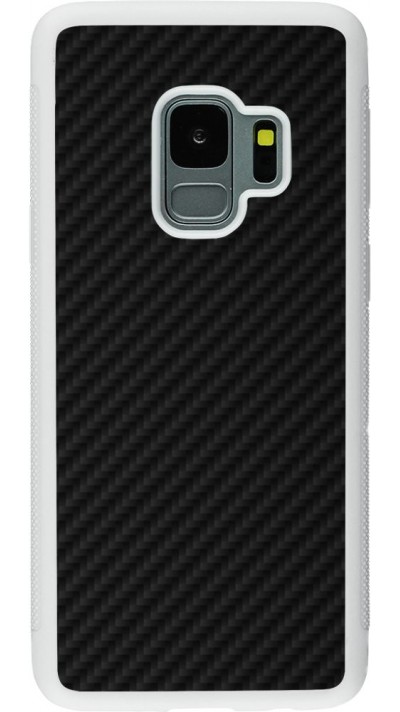 Coque Samsung Galaxy S9 - Silicone rigide blanc Carbon Basic