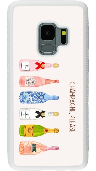 Samsung Galaxy S9 Case Hülle - Silikon weiss Champagne Please