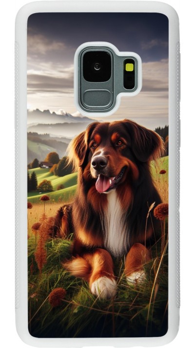 Samsung Galaxy S9 Case Hülle - Silikon weiss Hund Land Schweiz