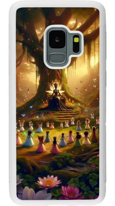 Coque Samsung Galaxy S9 - Silicone rigide blanc Clairière féerique