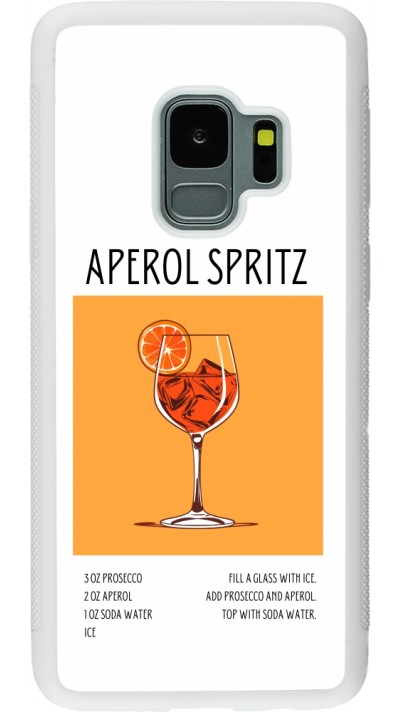Coque Samsung Galaxy S9 - Silicone rigide blanc Cocktail recette Aperol Spritz