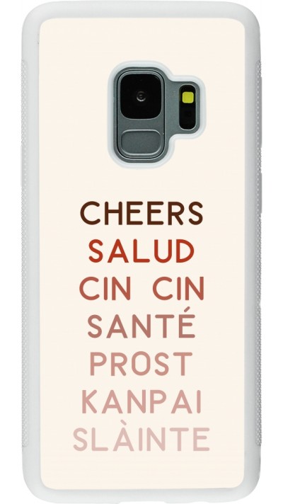 Coque Samsung Galaxy S9 - Silicone rigide blanc Cocktail Cheers Salud