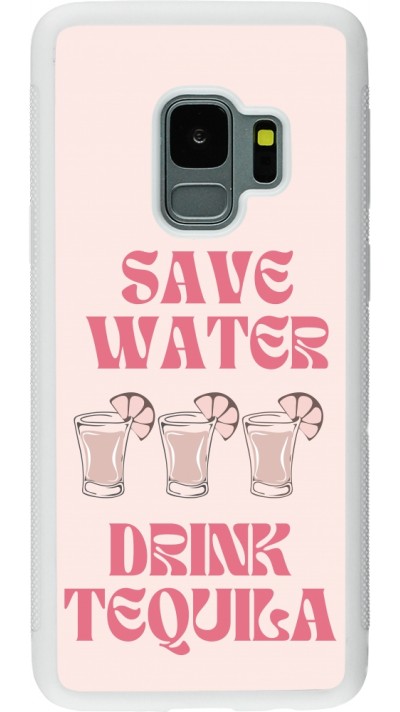 Samsung Galaxy S9 Case Hülle - Silikon weiss Cocktail Save Water Drink Tequila
