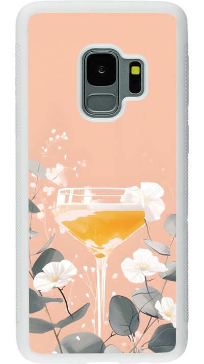 Samsung Galaxy S9 Case Hülle - Silikon weiss Cocktail Flowers
