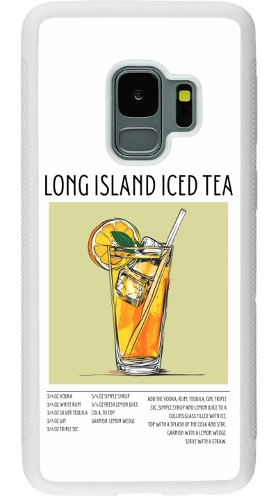 Coque Samsung Galaxy S9 - Silicone rigide blanc Cocktail recette Long Island Ice Tea