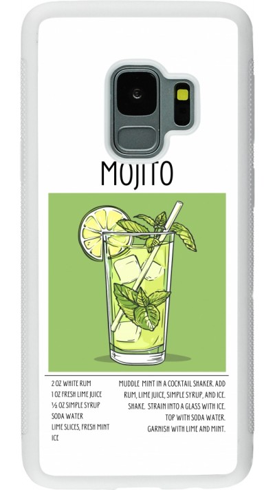 Samsung Galaxy S9 Case Hülle - Silikon weiss Cocktail Rezept Mojito
