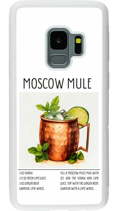 Coque Samsung Galaxy S9 - Silicone rigide blanc Cocktail recette Moscow Mule