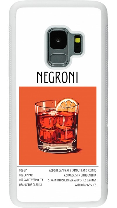 Samsung Galaxy S9 Case Hülle - Silikon weiss Cocktail Rezept Negroni
