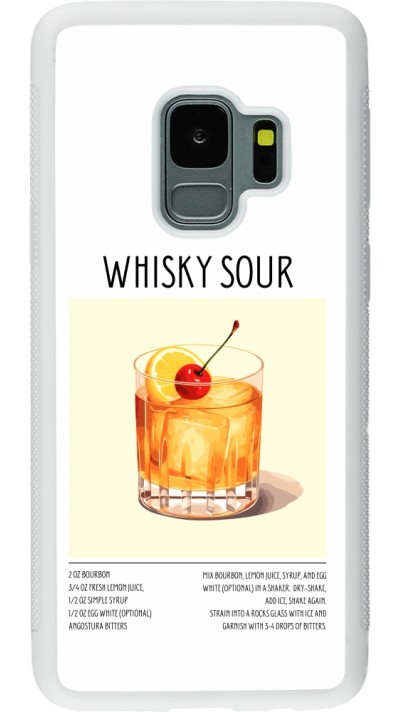 Samsung Galaxy S9 Case Hülle - Silikon weiss Cocktail Rezept Whisky Sour
