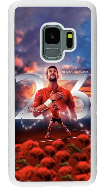 Samsung Galaxy S9 Case Hülle - Silikon weiss Djokovic 23 Grand Slam