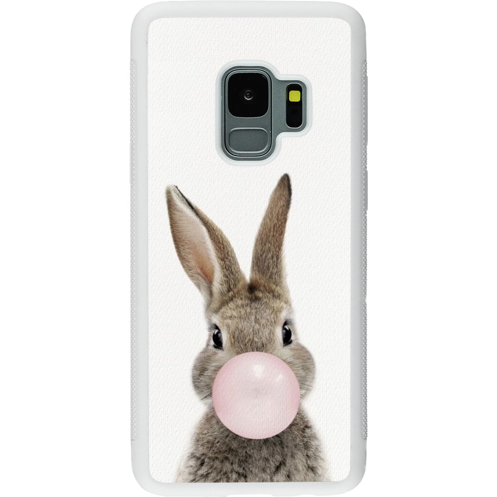 Samsung Galaxy S9 Case Hülle - Silikon weiss Easter 2023 bubble gum bunny