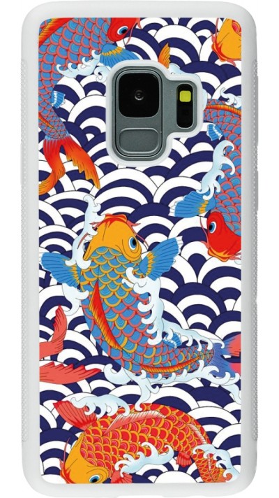 Samsung Galaxy S9 Case Hülle - Silikon weiss Easter 2023 japanese fish