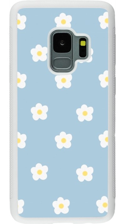 Samsung Galaxy S9 Case Hülle - Silikon weiss Easter 2024 daisy flower