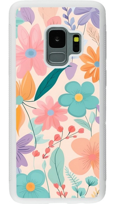 Samsung Galaxy S9 Case Hülle - Silikon weiss Easter 2024 spring flowers