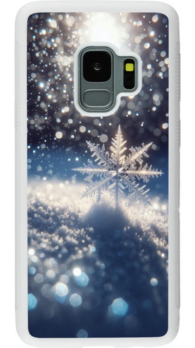 Coque Samsung Galaxy S9 - Silicone rigide blanc Flocon Solaire Éclat