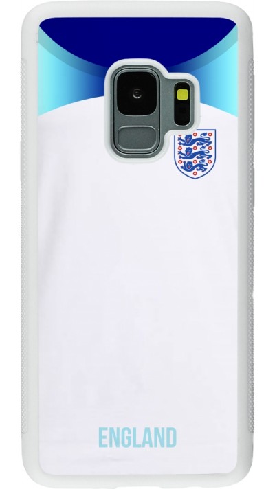 Samsung Galaxy S9 Case Hülle - Silikon weiss England 2022 personalisierbares Fußballtrikot