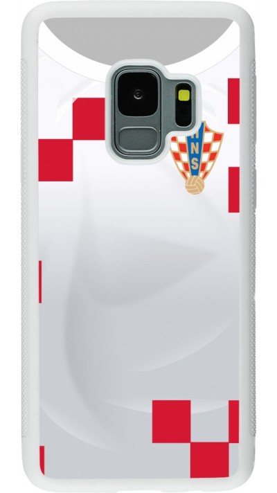 Samsung Galaxy S9 Case Hülle - Silikon weiss Kroatien 2022 personalisierbares Fussballtrikot