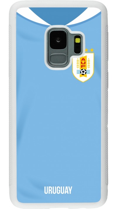 Coque Samsung Galaxy S9 - Silicone rigide blanc Maillot de football Uruguay 2022 personnalisable