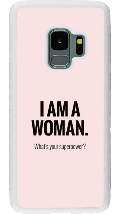 Hülle Samsung Galaxy S9 - Silikon weiss I am a woman