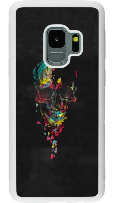 Samsung Galaxy S9 Case Hülle - Silikon weiss Halloween 22 colored skull