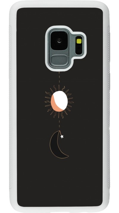 Samsung Galaxy S9 Case Hülle - Silikon weiss Halloween 22 eye sun moon
