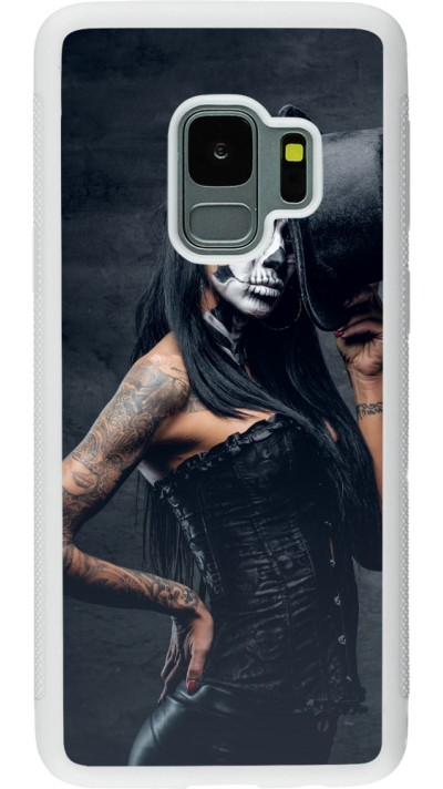 Coque Samsung Galaxy S9 - Silicone rigide blanc Halloween 22 Tattooed Girl