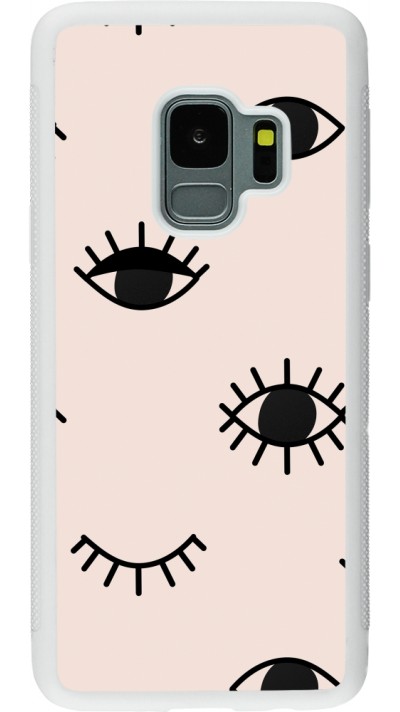 Samsung Galaxy S9 Case Hülle - Silikon weiss Halloween 2023 I see you