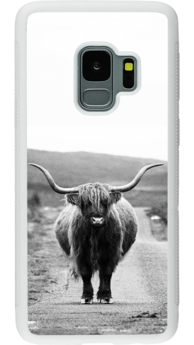 Coque Samsung Galaxy S9 - Silicone rigide blanc Highland cattle