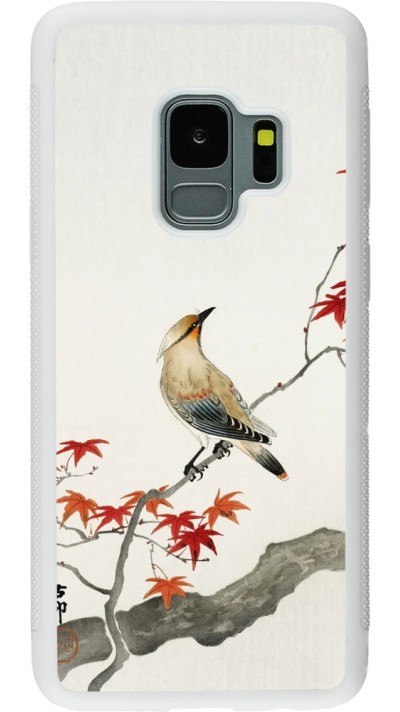 Samsung Galaxy S9 Case Hülle - Silikon weiss Japanese Bird