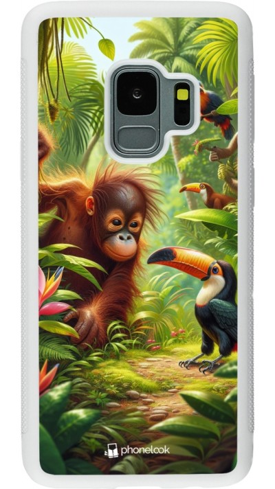 Coque Samsung Galaxy S9 - Silicone rigide blanc Jungle Tropicale Tayrona