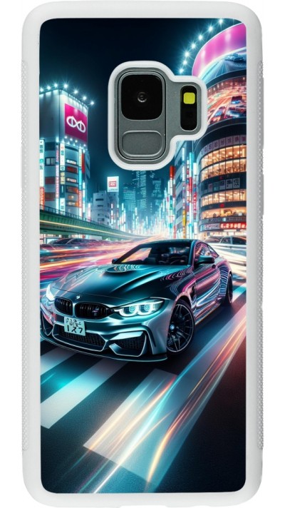 Samsung Galaxy S9 Case Hülle - Silikon weiss BMW M4 Tokio Nacht