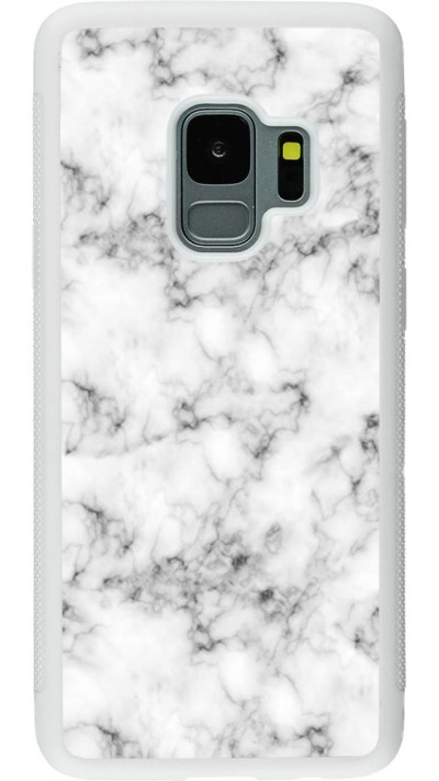 Coque Samsung Galaxy S9 - Silicone rigide blanc Marble 01