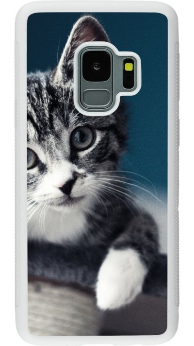 Coque Samsung Galaxy S9 - Silicone rigide blanc Meow 23