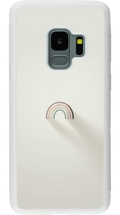 Coque Samsung Galaxy S9 - Silicone rigide blanc Mini Rainbow Minimal