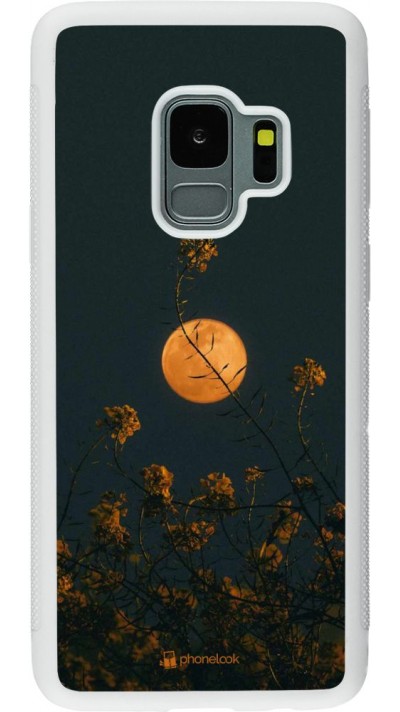 Coque Samsung Galaxy S9 - Silicone rigide blanc Moon Flowers