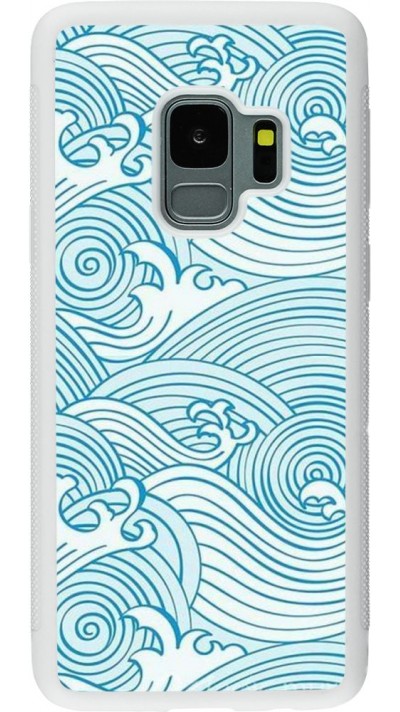 Coque Samsung Galaxy S9 - Silicone rigide blanc Ocean Waves