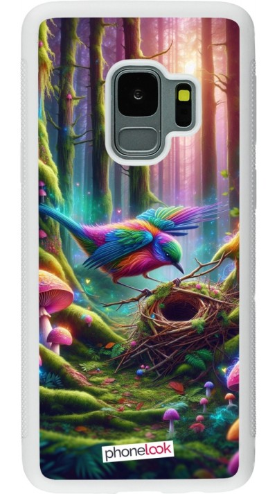 Coque Samsung Galaxy S9 - Silicone rigide blanc Oiseau Nid Forêt