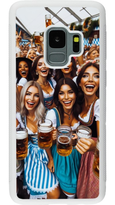 Samsung Galaxy S9 Case Hülle - Silikon weiss Oktoberfest Frauen