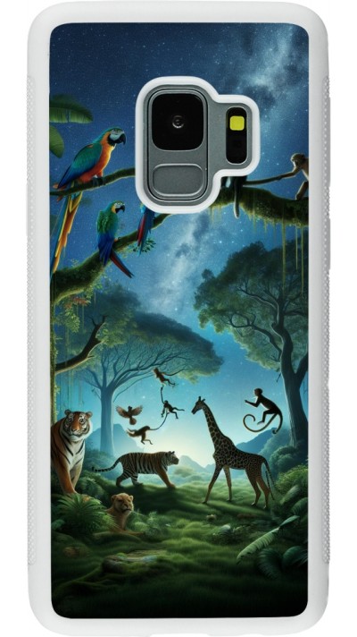 Samsung Galaxy S9 Case Hülle - Silikon weiss Paradies der exotischen Tiere