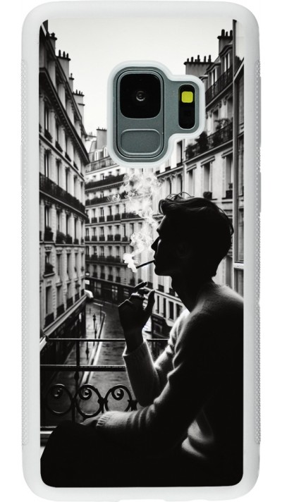 Coque Samsung Galaxy S9 - Silicone rigide blanc Parisian Smoker