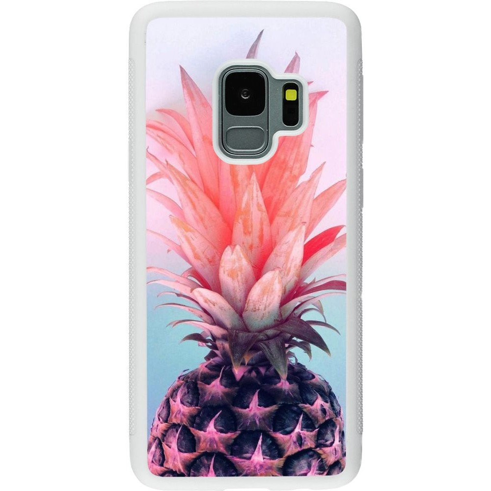 Coque Samsung Galaxy S9 - Silicone rigide blanc Purple Pink Pineapple