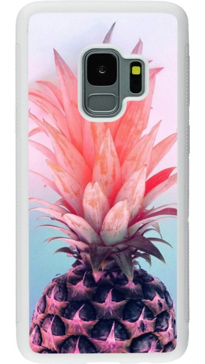 Hülle Samsung Galaxy S9 - Silikon weiss Purple Pink Pineapple