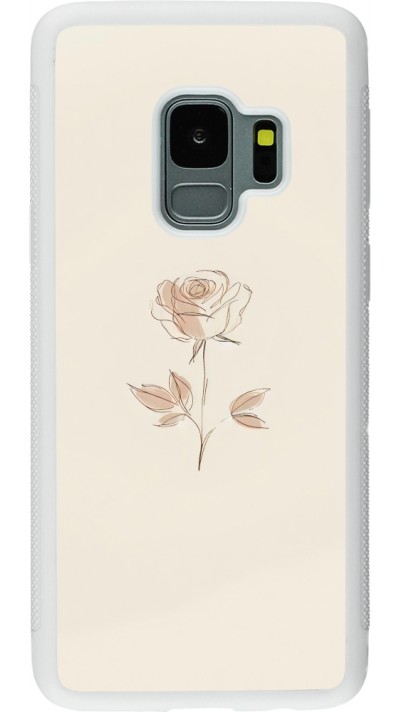 Coque Samsung Galaxy S9 - Silicone rigide blanc Sable Rose Minimaliste