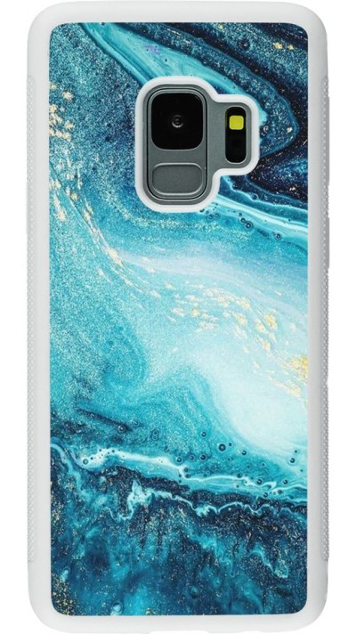 Hülle Samsung Galaxy S9 - Silikon weiss Sea Foam Blue
