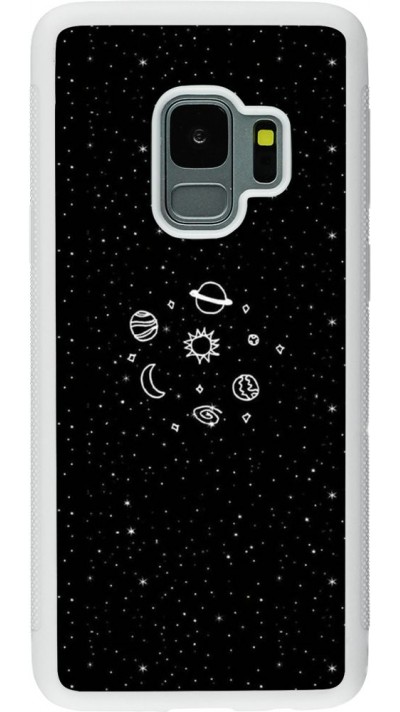 Coque Samsung Galaxy S9 - Silicone rigide blanc Space Doodle