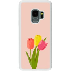 Samsung Galaxy S9 Case Hülle - Silikon weiss Spring 23 tulip trio