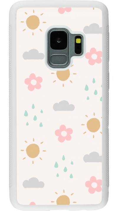 Coque Samsung Galaxy S9 - Silicone rigide blanc Spring 23 weather