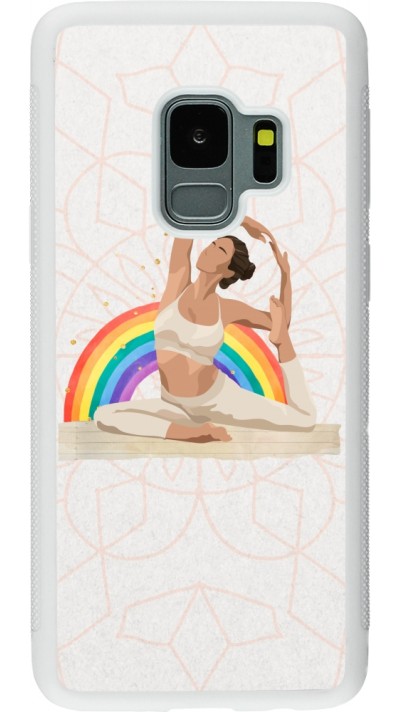 Coque Samsung Galaxy S9 - Silicone rigide blanc Spring 23 yoga vibe