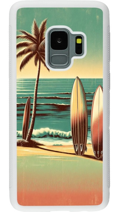 Samsung Galaxy S9 Case Hülle - Silikon weiss Surf Paradise
